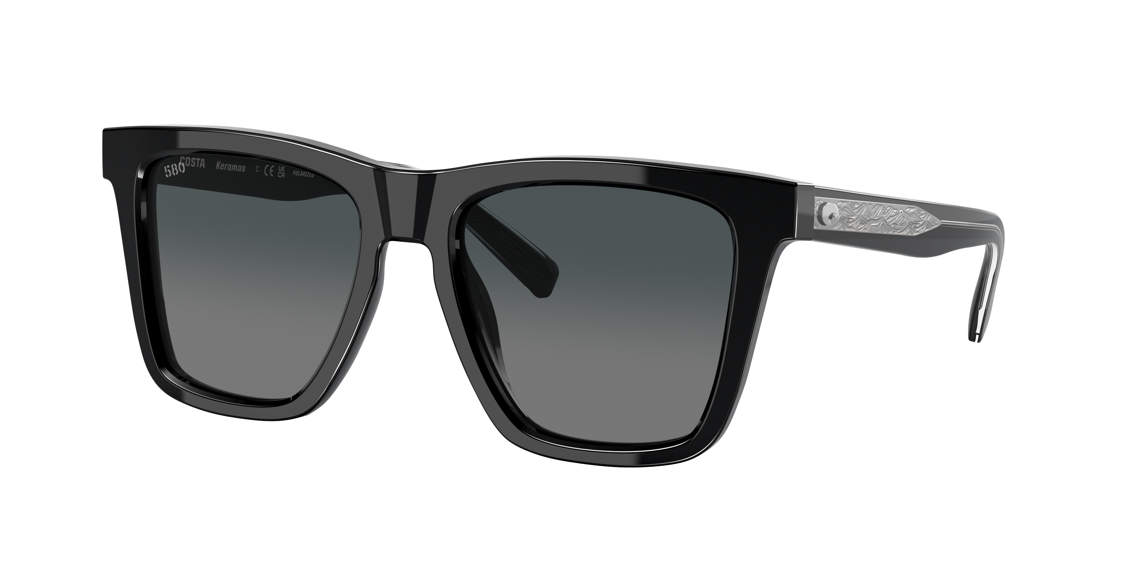 Costa Man Sunglass Keramas -  Frame color: Black, Lens color: Gray Gradient