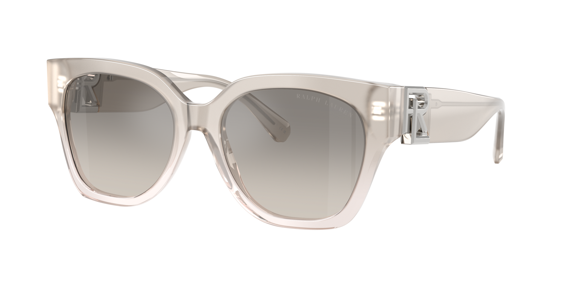 Ralph Lauren Femme Sunglass The Overszed Ricky - Couleur du Monture: Transparent Gris, Couleur de Lentille: Dégradé Gris Flash