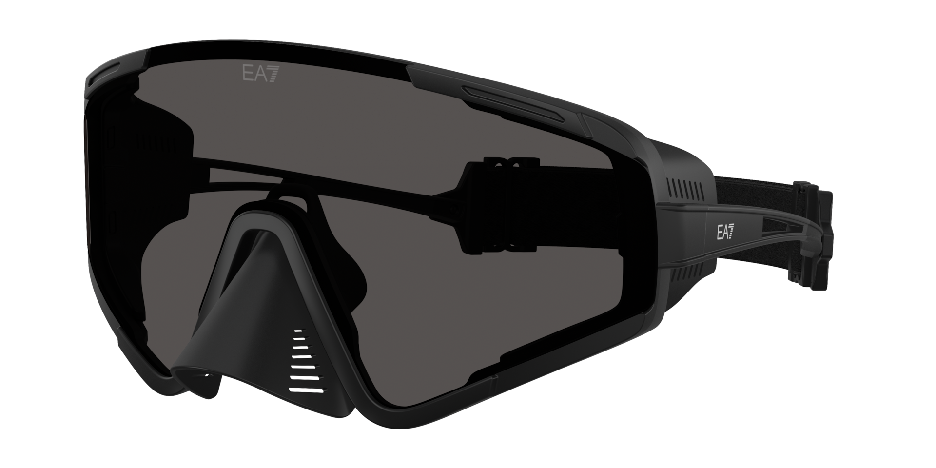 EA7 Homme Sunglass Q74009 - Couleur du Monture: Noir mat, Couleur de Lentille: Gris foncé