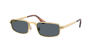 Ray-Ban Wayfarer Deluxe L (53 - 18) with Blue lenses and Gold