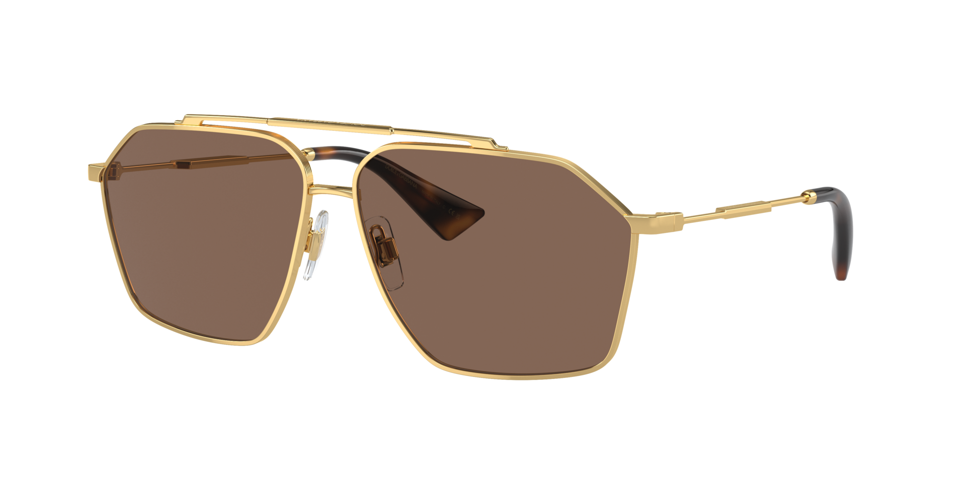 Dolce&Gabbana Man Sunglass DG2303 -  Frame color: Gold, Lens color: Dark Brown