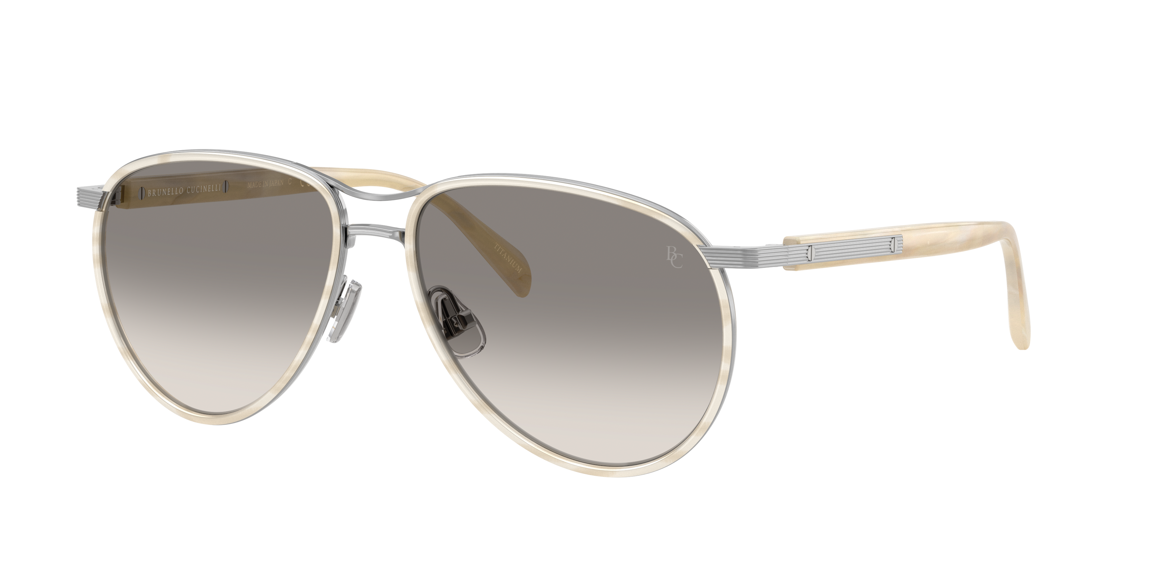 Brunello Cucinelli Unisex Sunglass BC2021ST Apheleion -  Frame color: Argento, Lens color: Juta