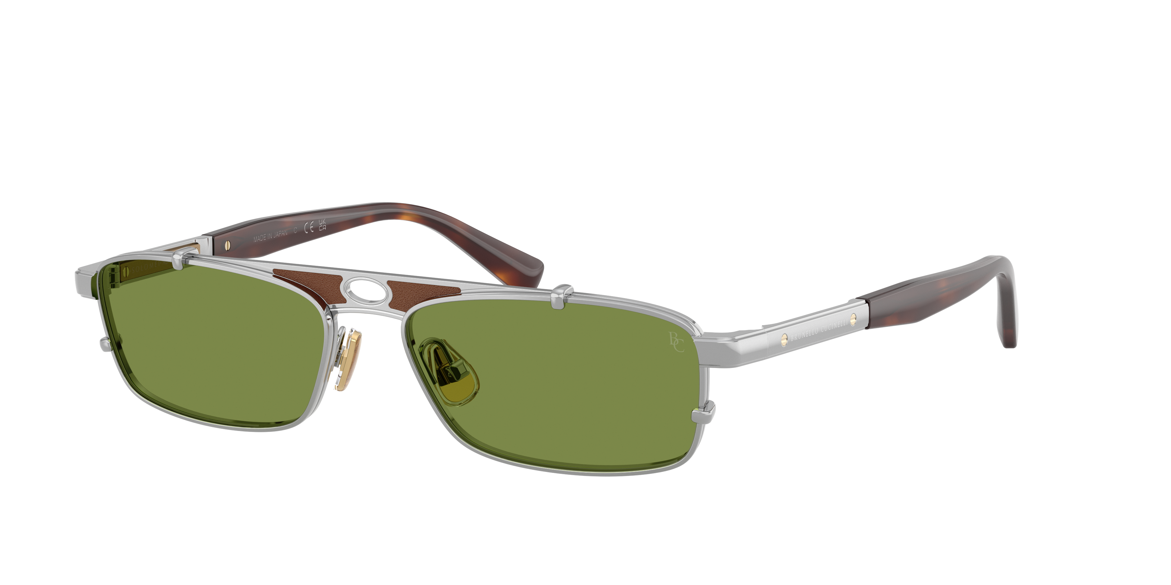 Brunello Cucinelli Unisex Sunglass BC2010ST PALOMA -  Frame color: Argento Lucido, Lens color: Umbra