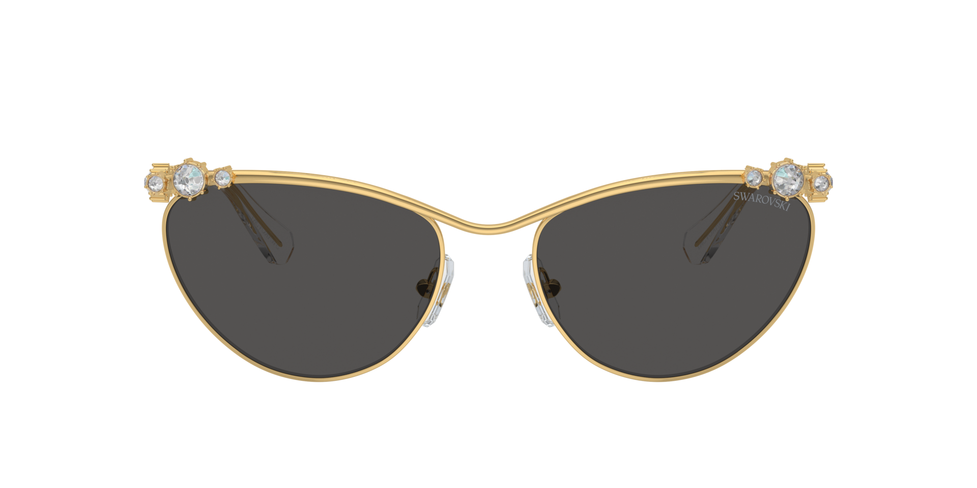 Swarovski SK7017 L (58 - 19) com Lentes Cinza e Armação Ouro
