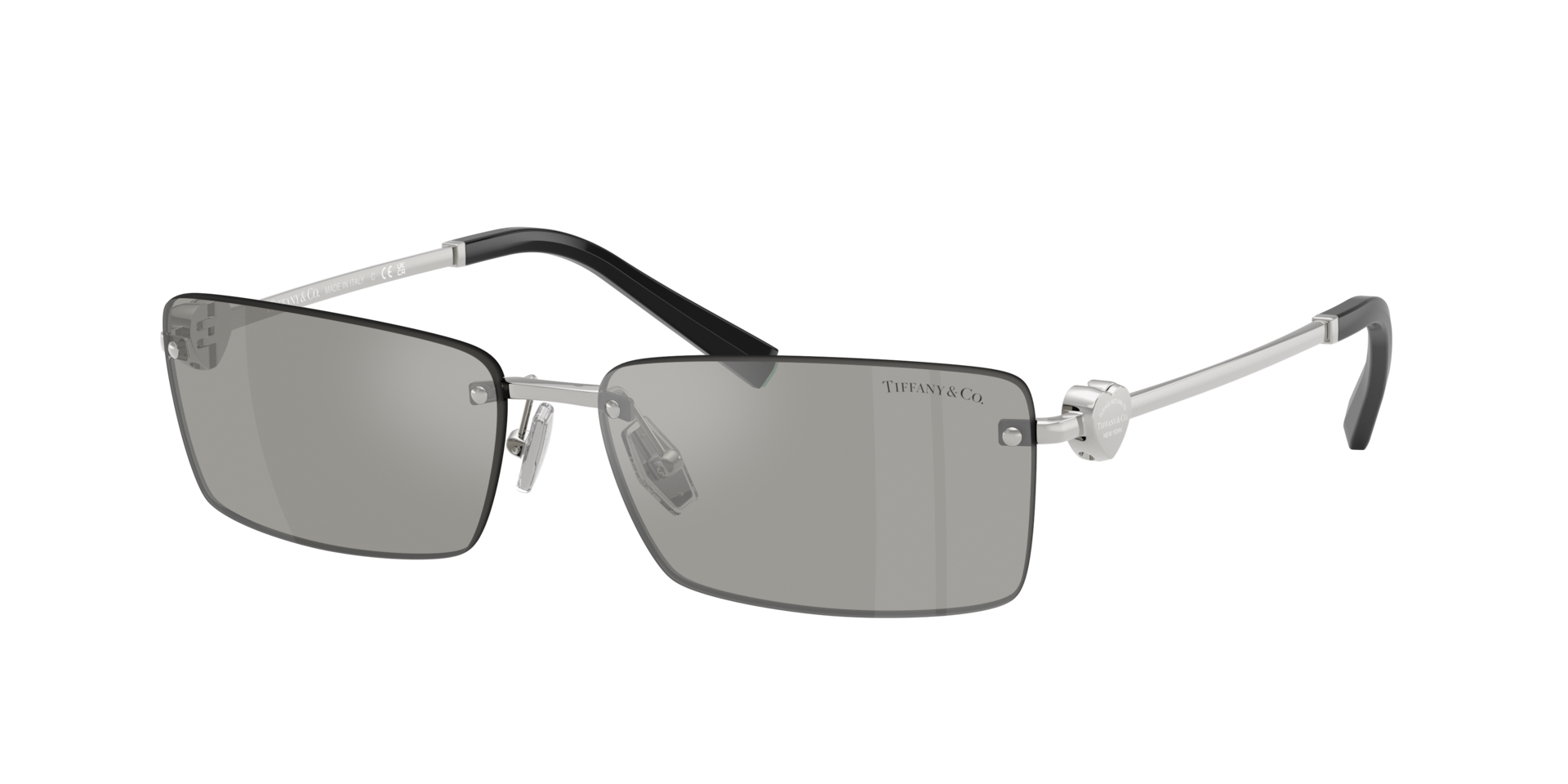 Tiffany & Co. Unisex Sunglass TF3108B -  Frame color: Silver, Lens color: Light Grey Mirror Silver
