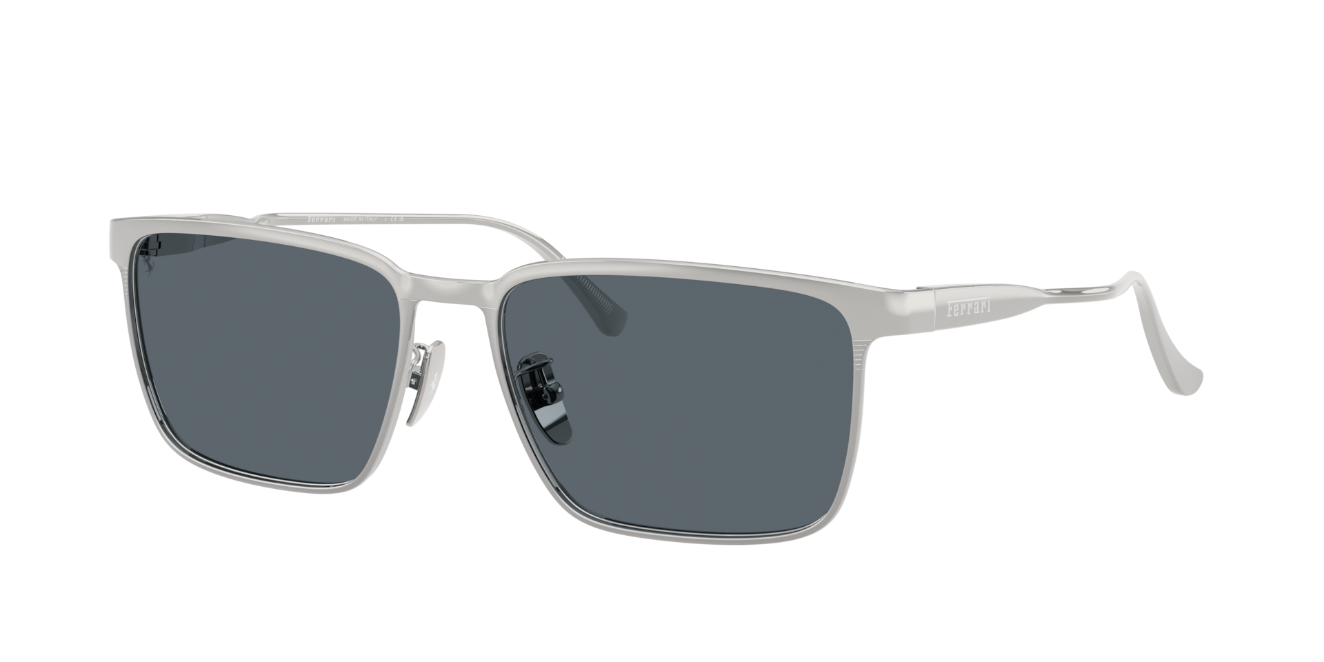 Ferrari Man Sunglass FH1033D -  Frame color: Silver Shiny, Lens color: Blue Crystal