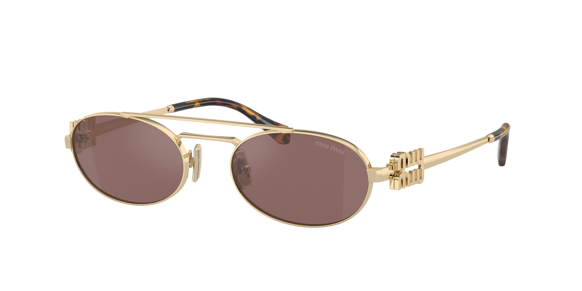 Miu Miu Woman Sunglass MU 54ZS - Frame color: Pale Gold, Lens color: Brown Silver