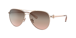 Coach C6178 L (58 - 14) with Brown lenses and Gold frame
