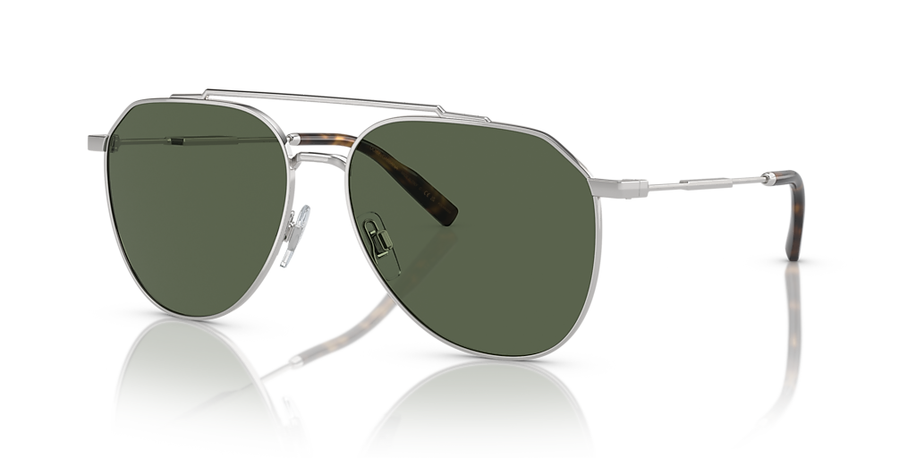 Dolce&Gabbana DG2296 XL (58 - 15) with Green lenses and Silver