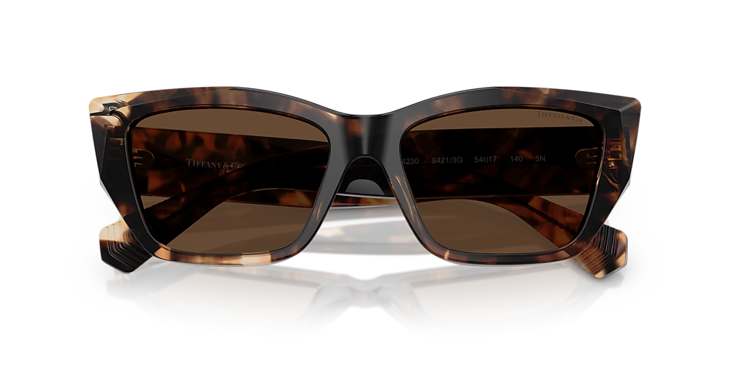 Tiffany & Co Acetate Tortoise Sunglasses TF4230 Brown Yellow 54/17 Tiffany Acetate Tortoise Sunglasses TF4230 Brown Yellow  main image 4