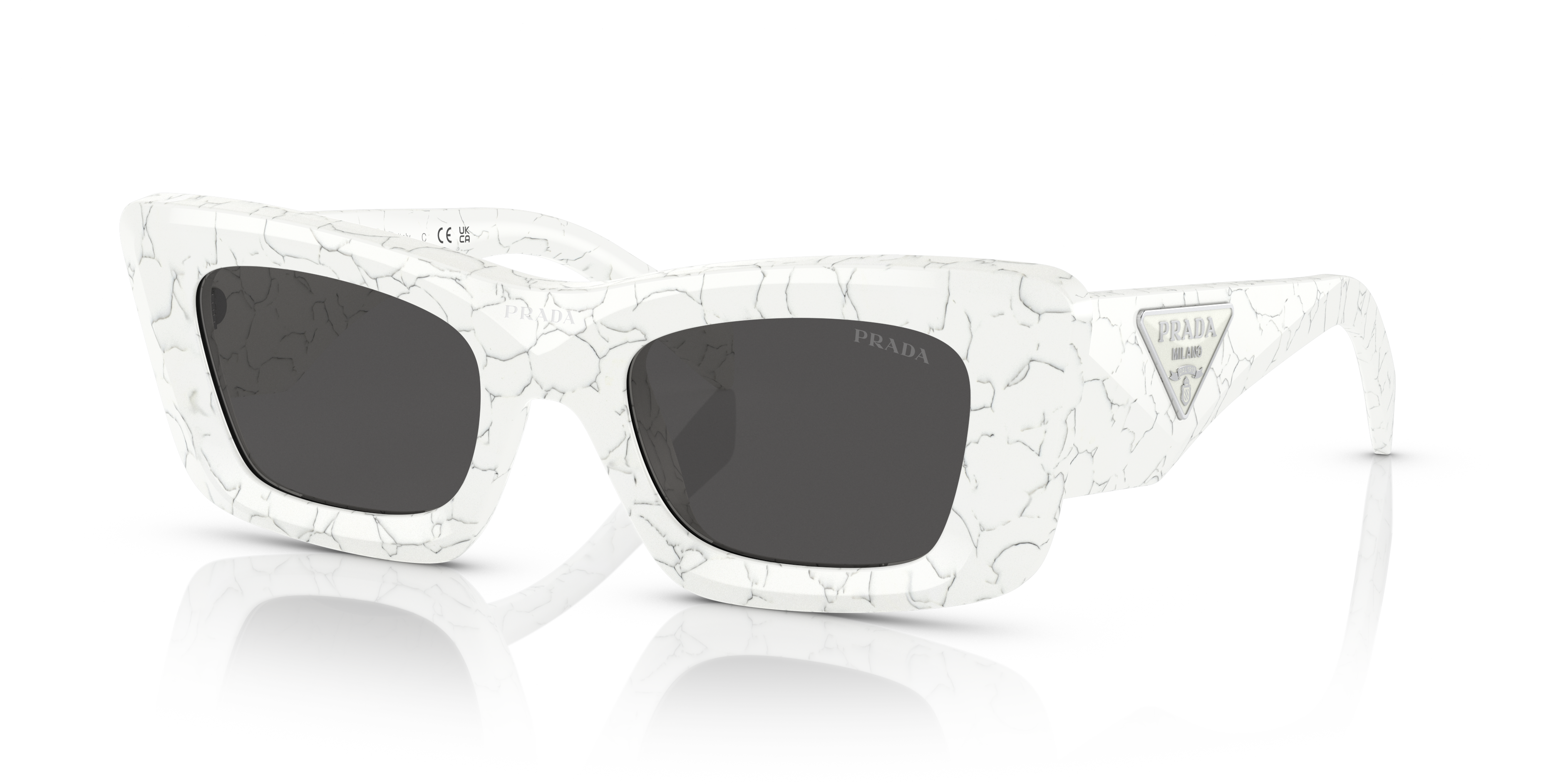Prada PR 13ZS M (50 - 21) with Grey lenses and White frame