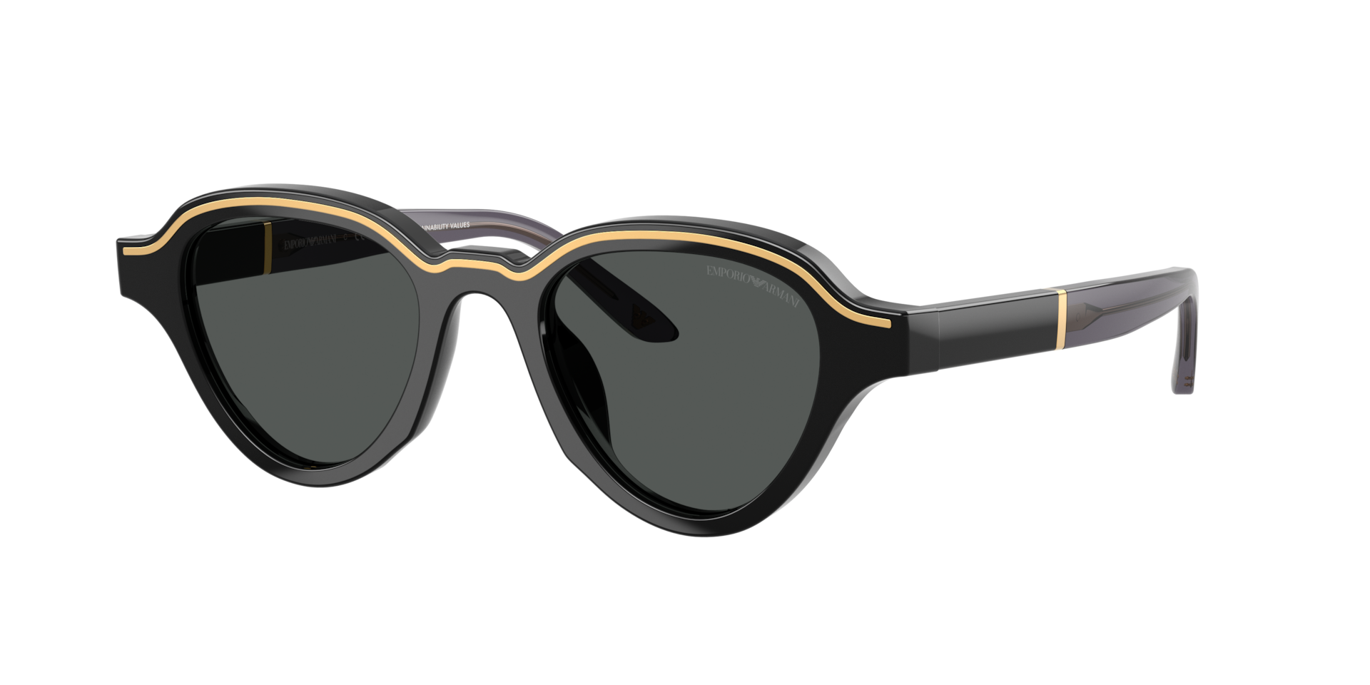 Emporio Armani Black/Grey Ea4264u 501787 Man Sunglasses Acetate Geometric Normal - Image 6
