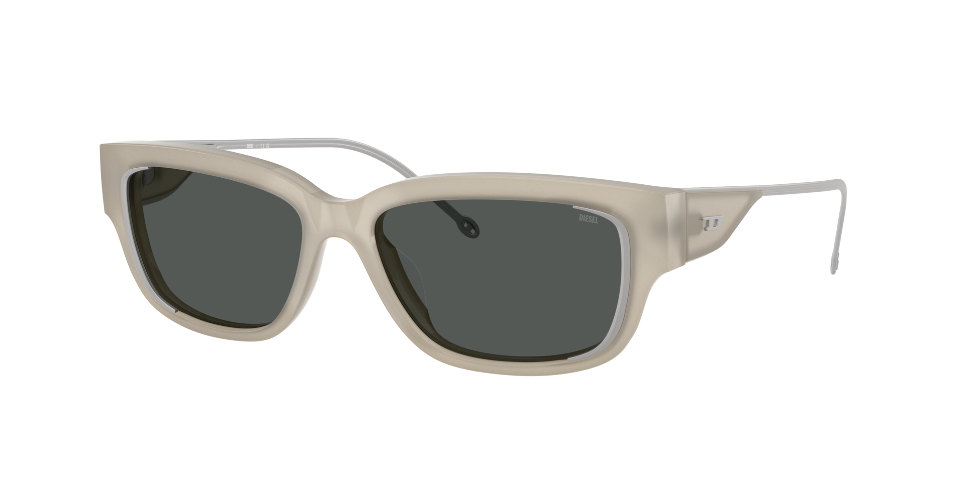 Diesel Unisex Sunglass DL2002MU -  Frame color: White Mily, Lens color: Dark Grey