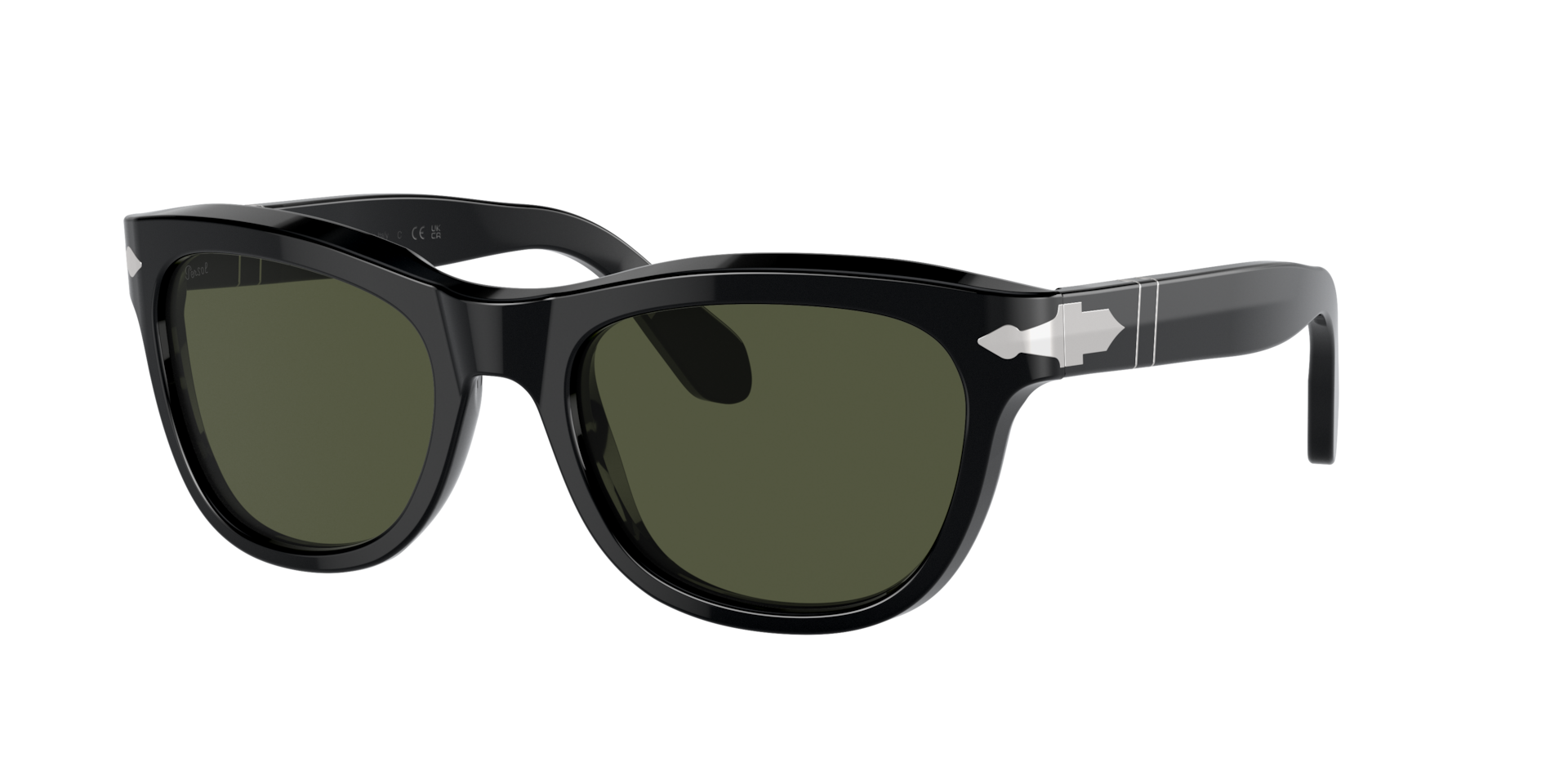 Persol Unisex Sunglass PO0086S -  Frame color: Black, Lens color: Green