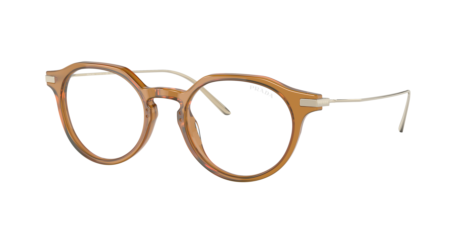 Prada PR 12YS XL (51 - 20) with Transparent lenses and Tortoise