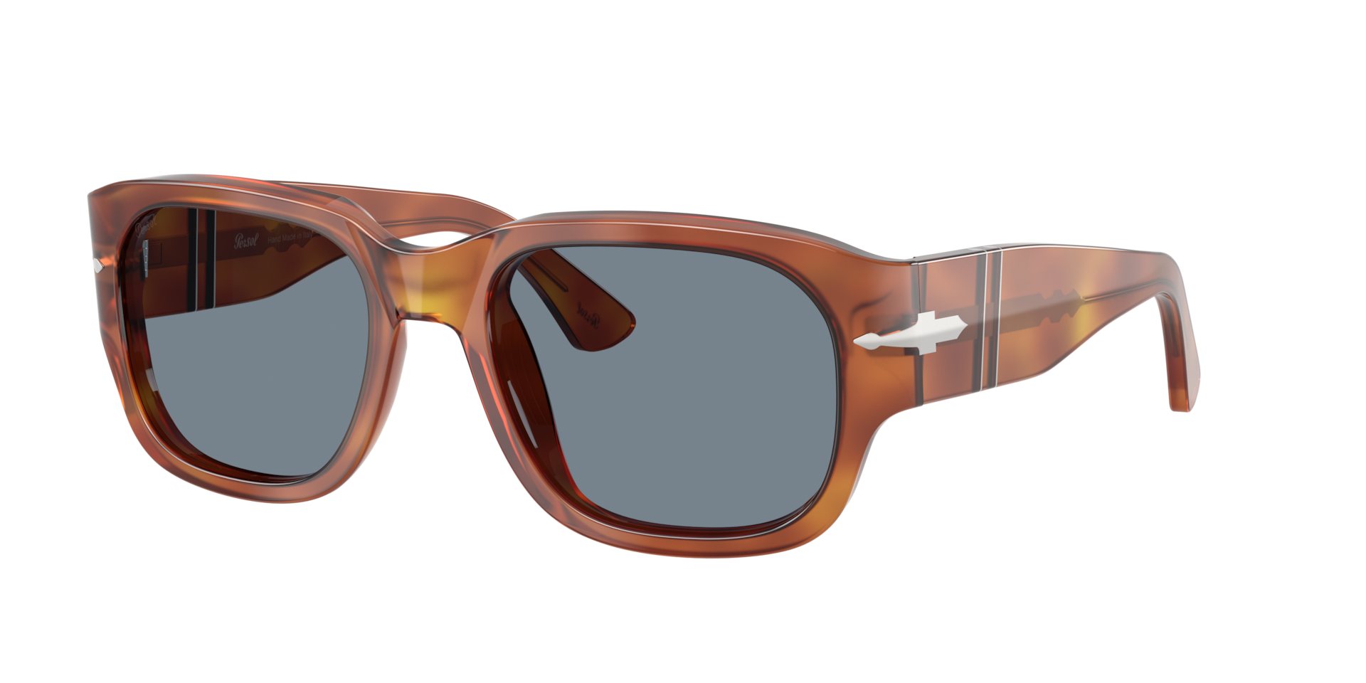 Persol Unisex Sunglass PO3380S -  Frame color: Terra Di Siena, Lens color: Light Blue