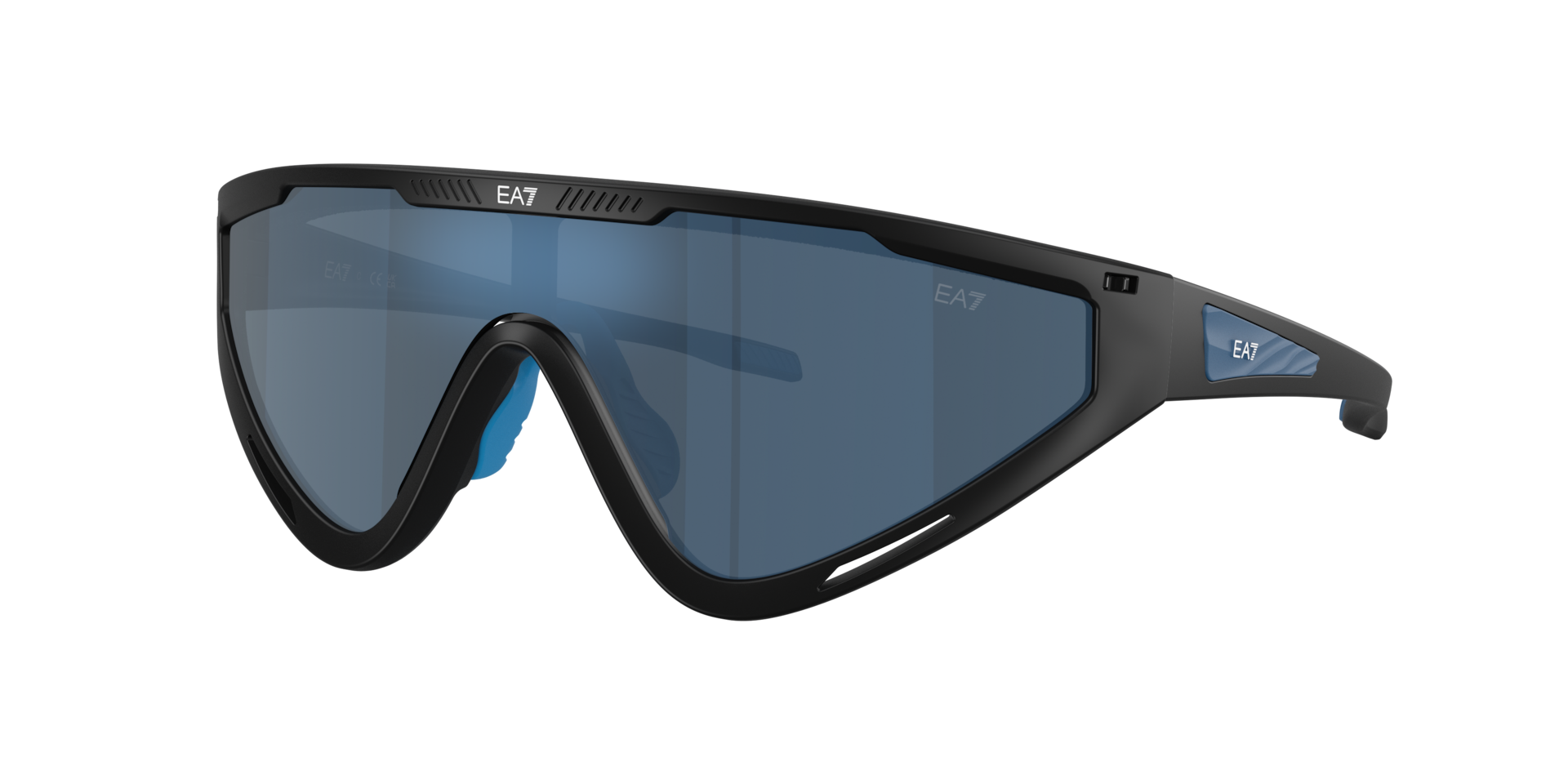 EA7 Man Sunglass Q74001 -  Frame color: Matte Black, Lens color: Dark Blue Mirror Blue