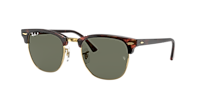 Ray-Ban Clubmaster Classic XL (55 - 19) with Green lenses and