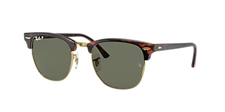 Ray-Ban Clubmaster Classic XL (55 - 19) with Green lenses and