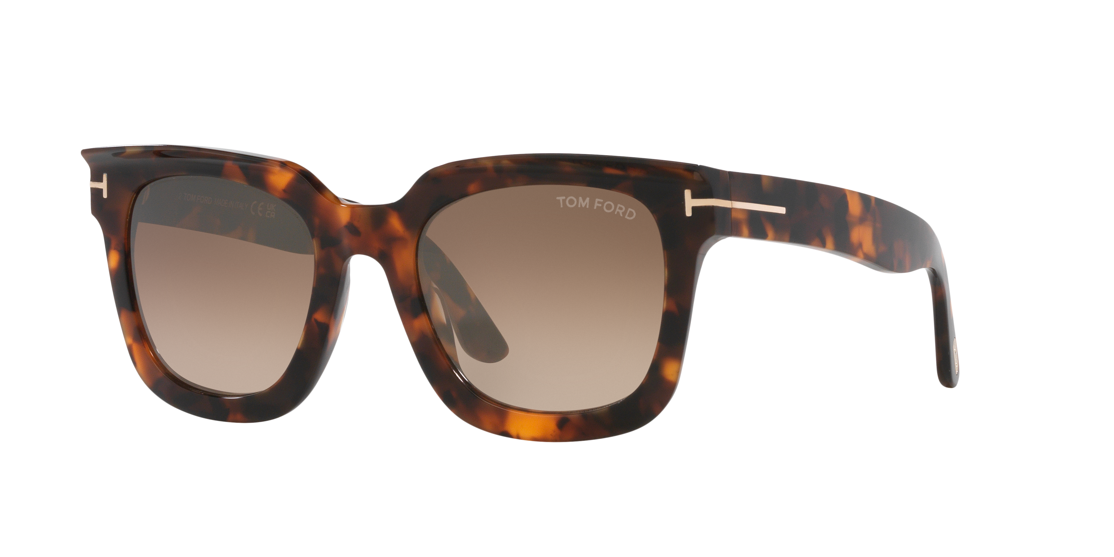 Tom Ford Leigh-02 XXL (52 - 22) with Brown lenses and Tortoise