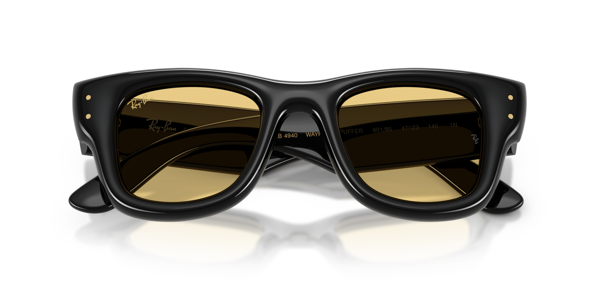 小物 Ray-Ban RB4940 Wayfarer Puffer 601/87 Ray-Ban Wayfarer Puffer L (50 - 23) with Yellow lenses and Black