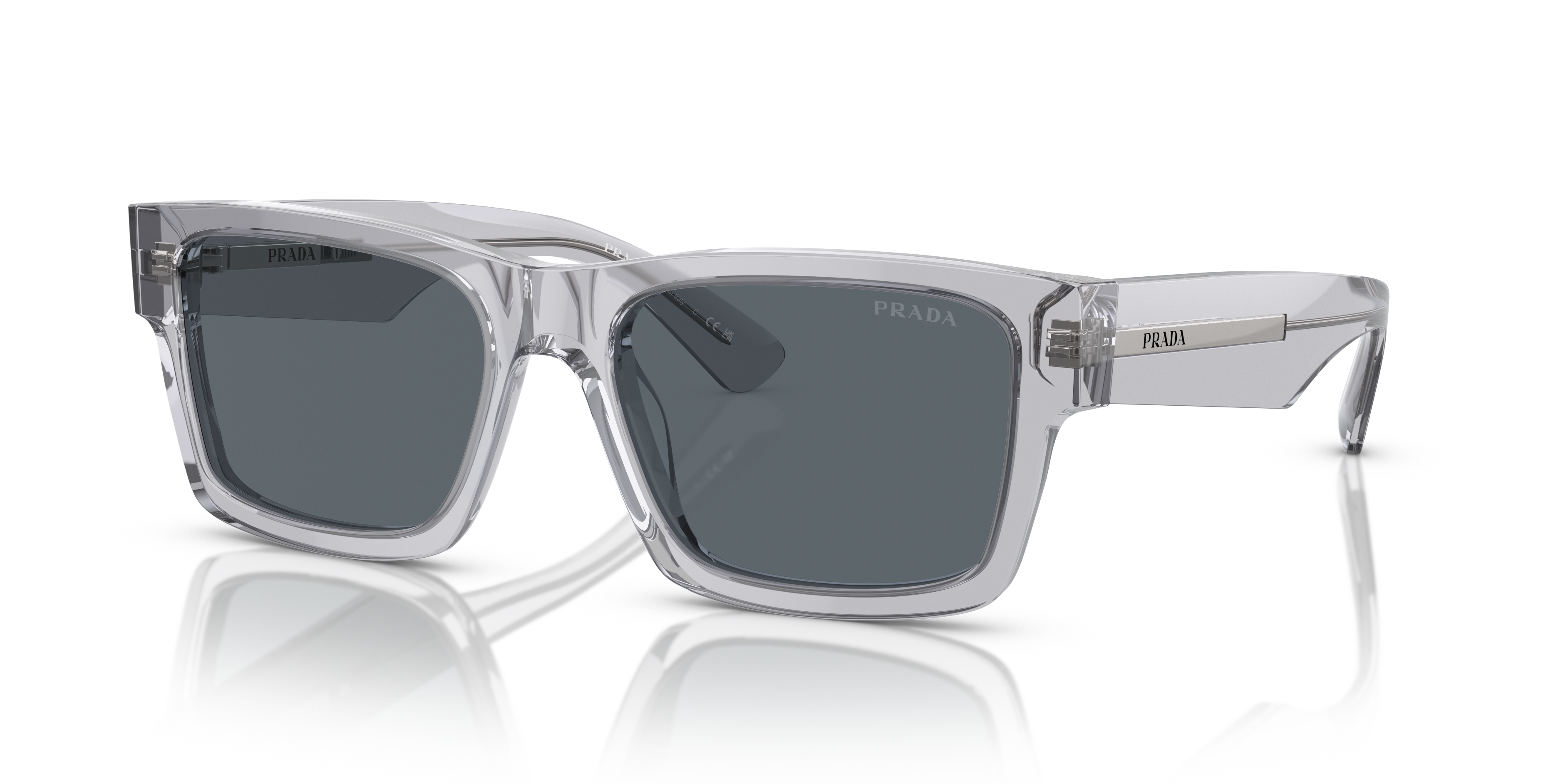 Prada PR 25ZS L (56 - 18) with Blue lenses and Grey frame