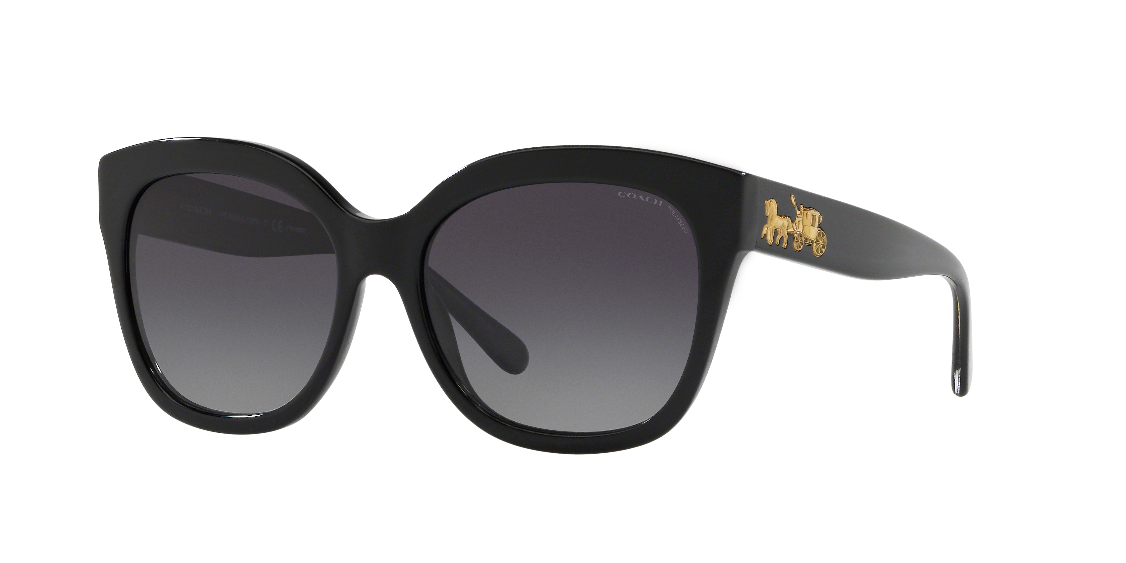 Coach Woman Sunglass L1083 -  Frame color: Black, Lens color: Grey Gradient Polarized