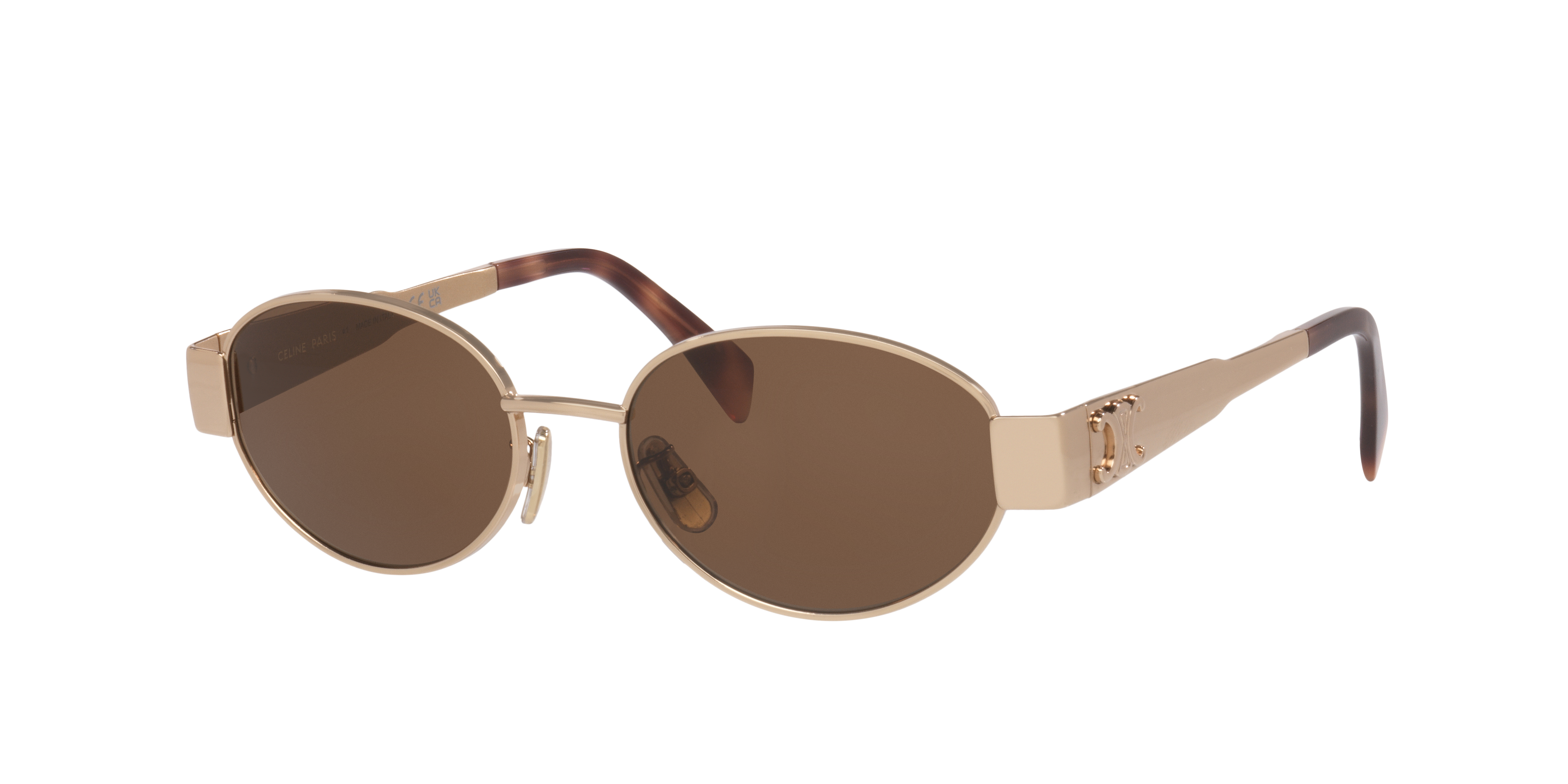 Celine Triomphe Metal CL40235U S (54 - 18) with Brown lenses and
