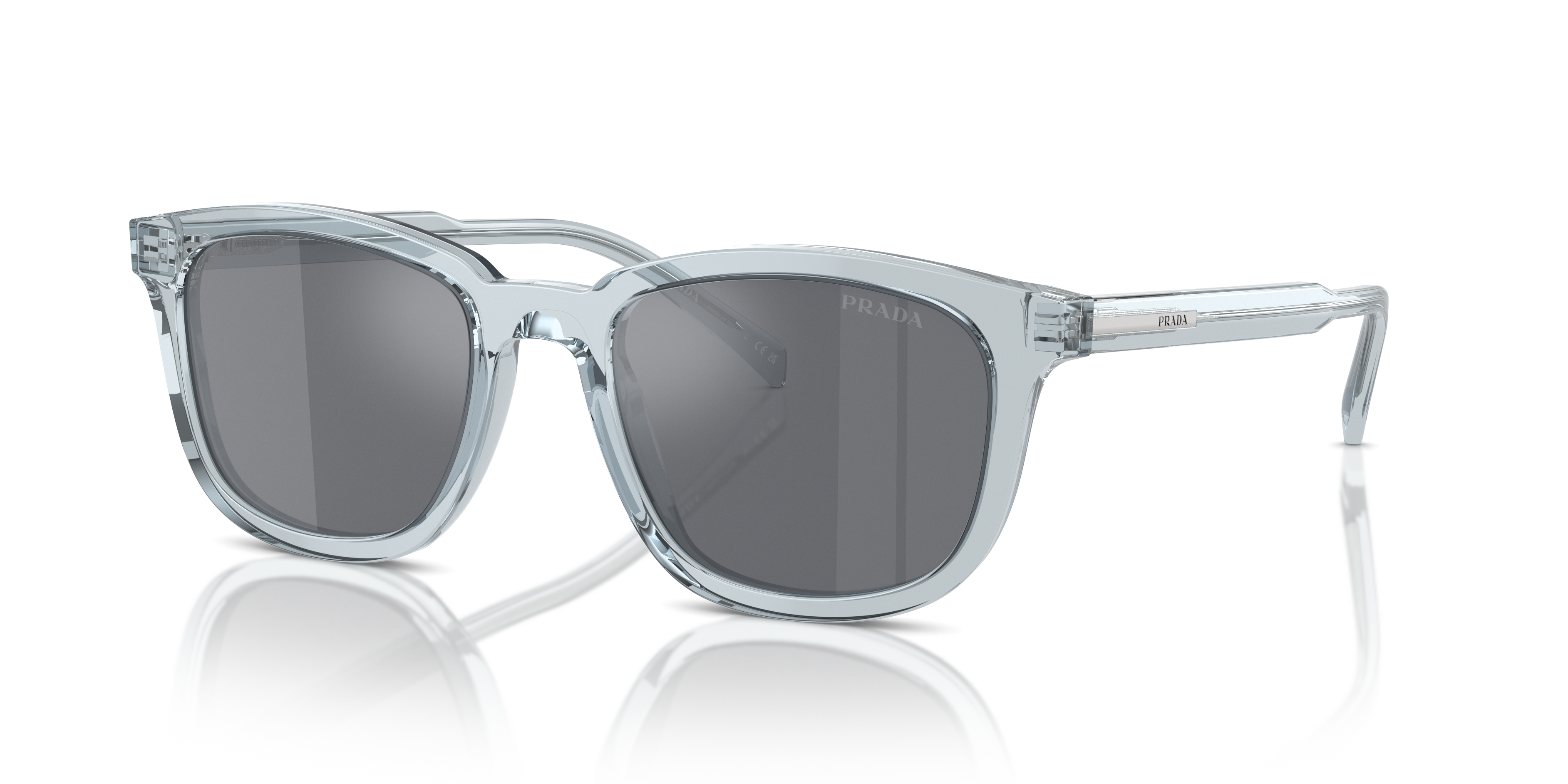 Prada PR A21S M (53 - 20) with Grey lenses and Transparent frame