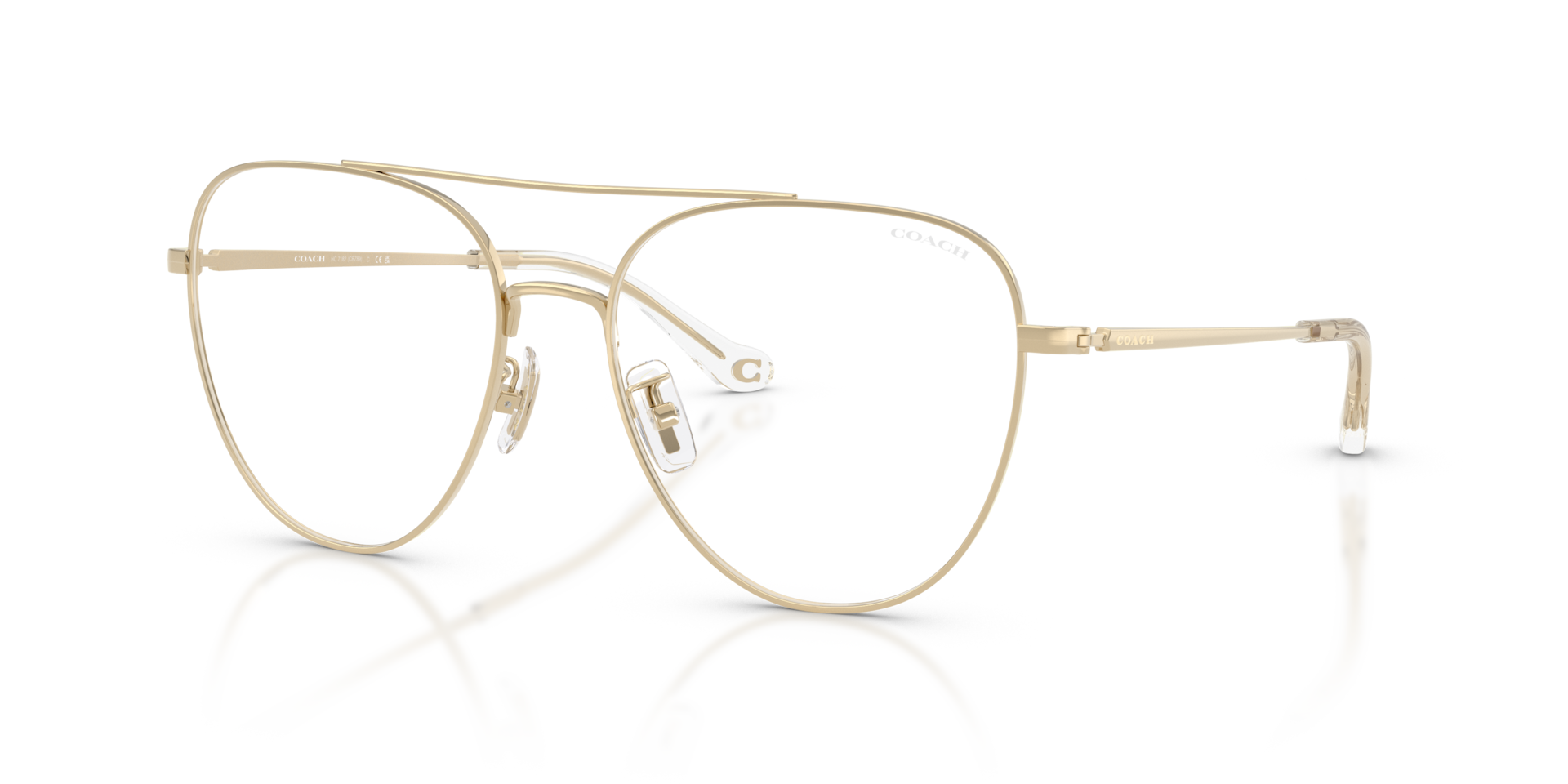 Coach HC7182 CBZ89 XL (56 - 17) with Transparent lenses and Gold