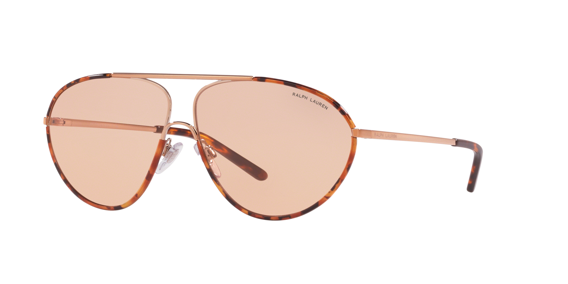 Ralph Lauren Femme Sunglass RL7066J - Couleur du Monture: Pink Gold / Havana Tokyo, Couleur de Lentille: Orange