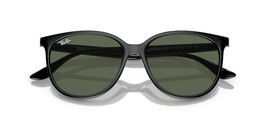 Ray-Ban RB4378 S (54 - 16) with Green lenses and Black frame