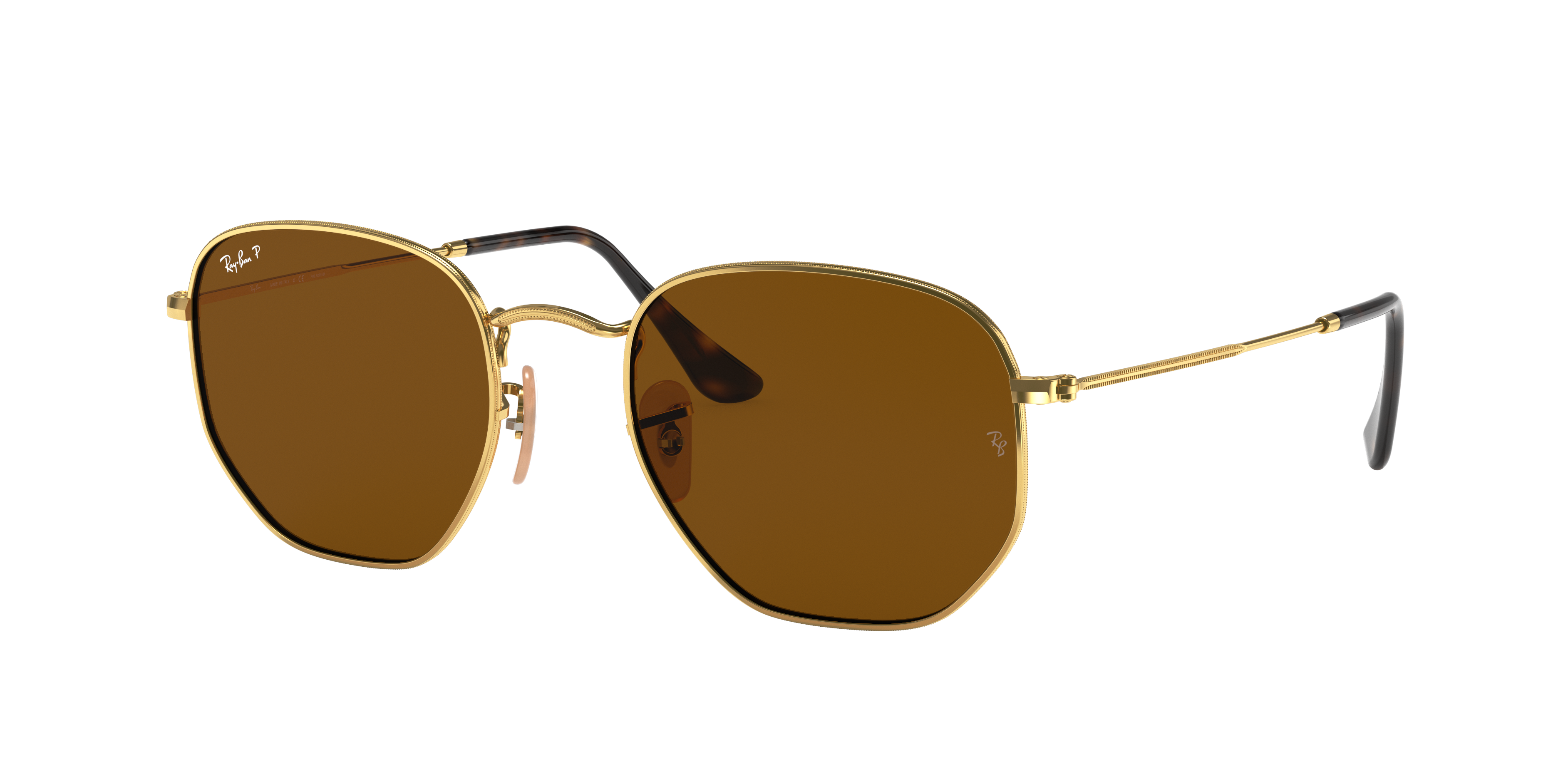 Ray-Ban Hexagonal Flat Lenses M (51 - 21) with Brown lenses and