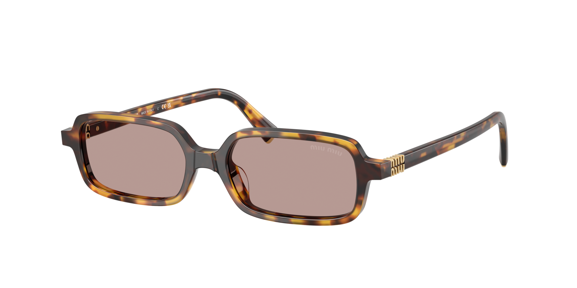 Miu Miu Woman Sunglass MU 11ZS -  Frame color: Havana Honey, Lens color: Light Purple Brown