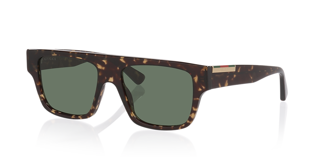 Gucci GG1960S L (53 - 17) with Green lenses and Tortoise frame