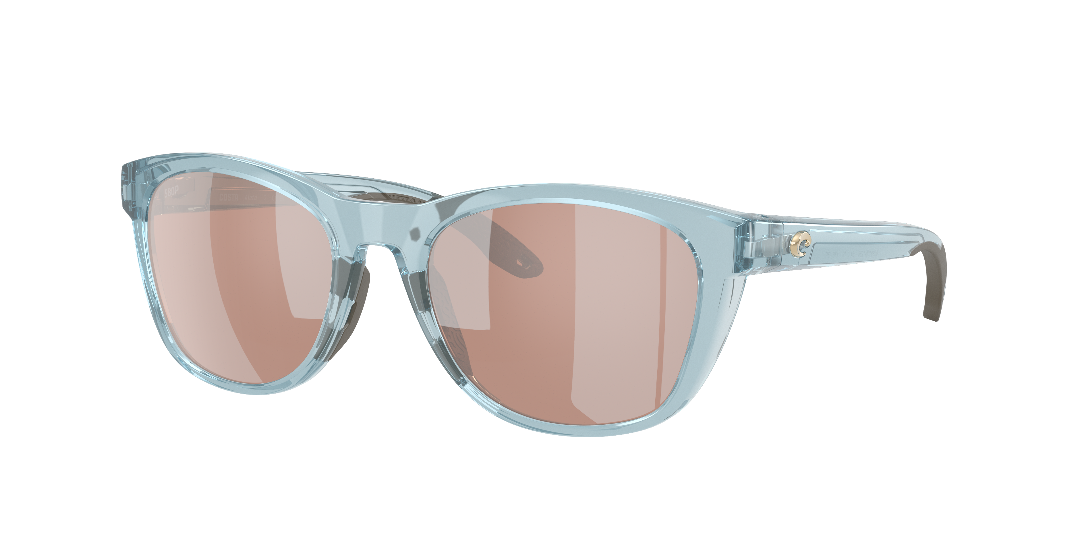 Costa Woman Sunglass Aleta -  Frame color: Translucent Silt Blue, Lens color: Copper Silver Mirror