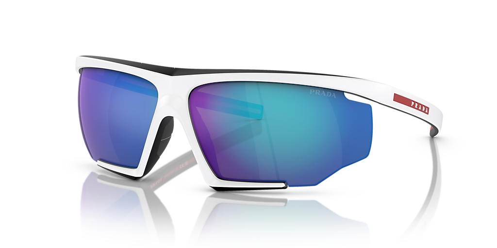Prada Linea Rossa PS 07YS XXL (76 - 12) with Blue lenses and White