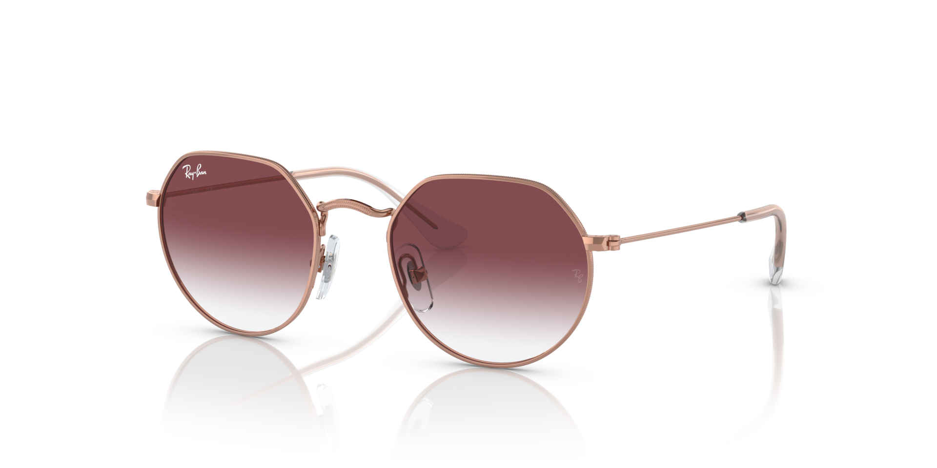 Ray-Ban Jack Kids M (47 - 19) com Lentes Violeta e Armação Rosa