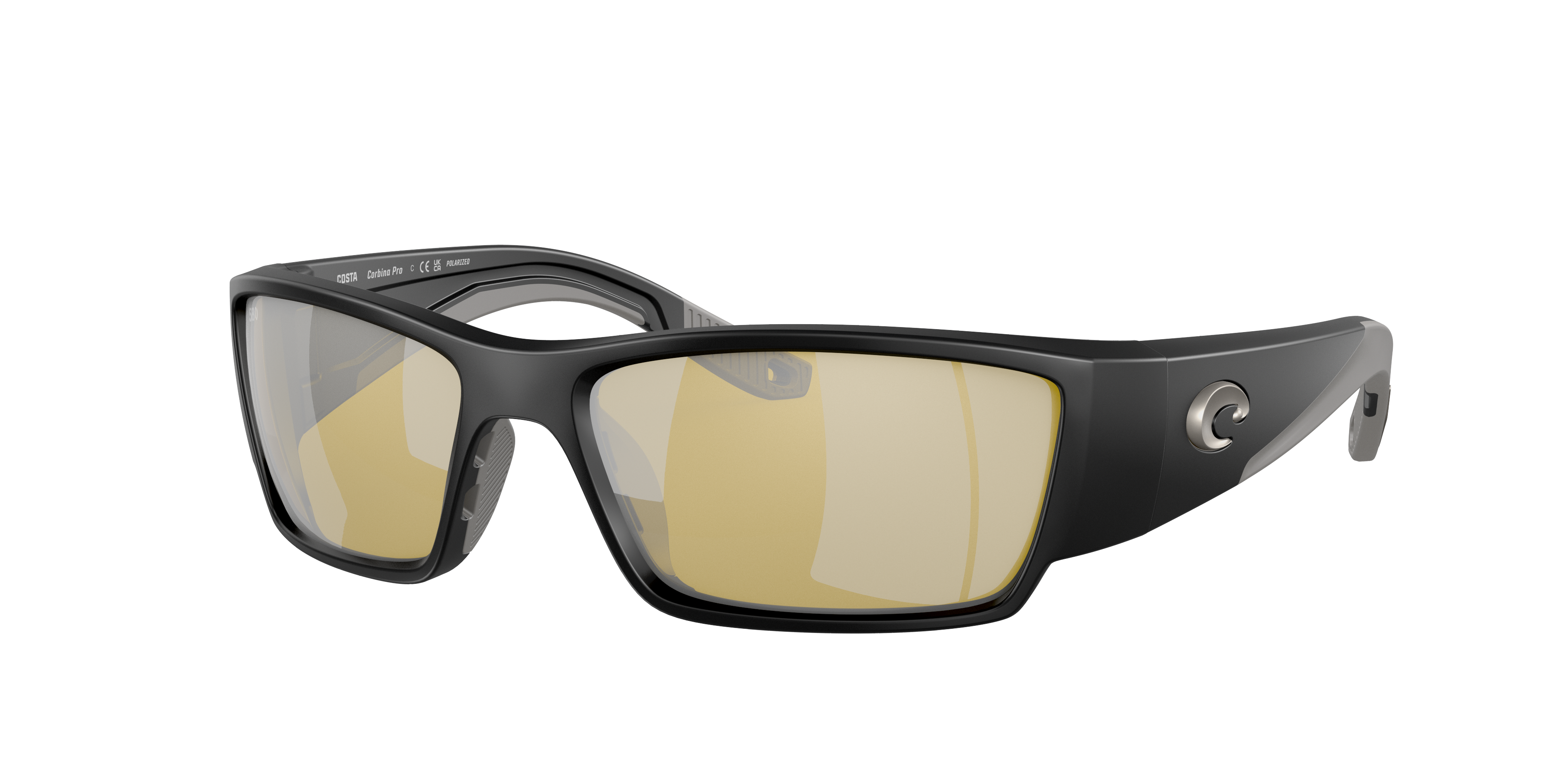 Costa Man Sunglass Corbina PRO -  Frame color: Matte Black, Lens color: Sunrise Silver Mirror