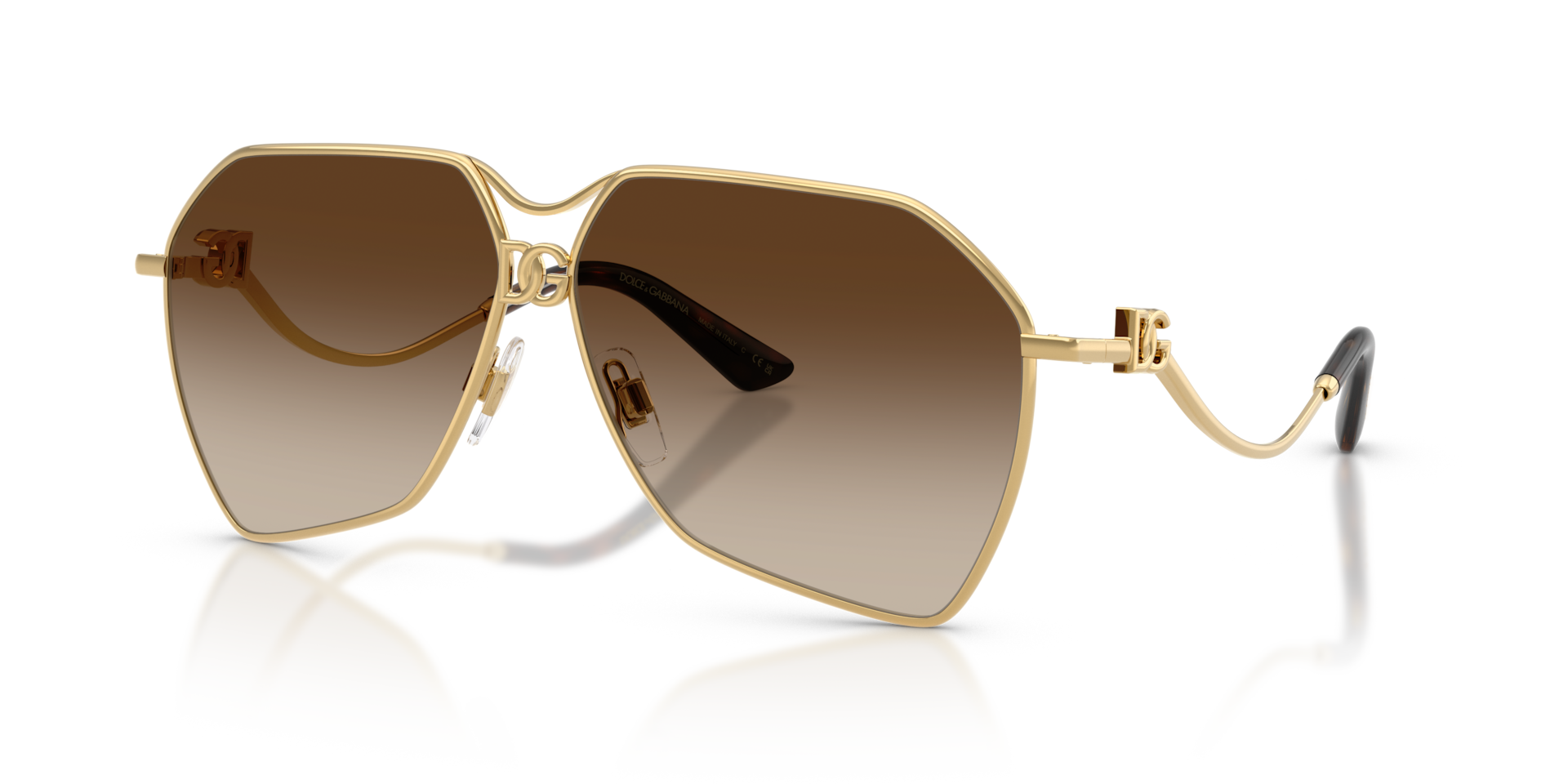 Dolce&Gabbana DG2326 XXL (62 - 10) with Brown lenses and Gold