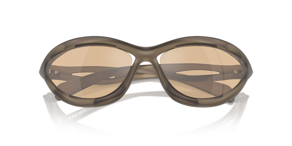 PRADA クロシェベレー IHC266 2M2P ラフィア Prada PR A26S XL (63 - 17) with Orange lenses and Brown frame