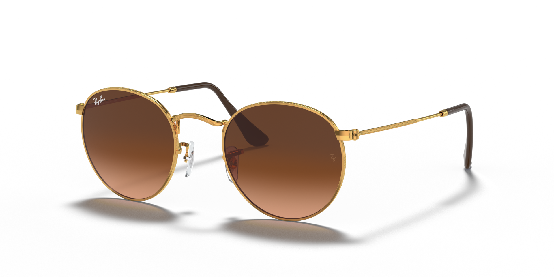 Ray-Ban Round l サングラス Ray-Ban Round Metal L (53 - 21) with Pink lenses and Yellow frame