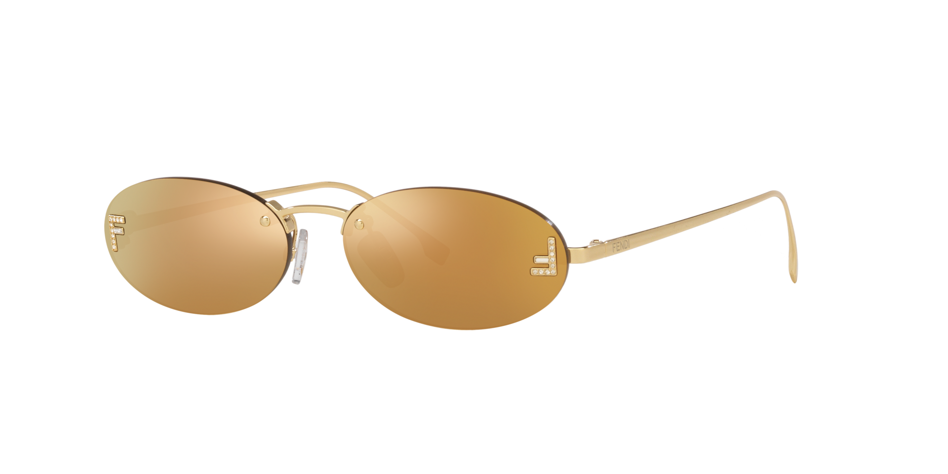 Fendi Femme Sunglass FE4075US - Couleur du Monture Or Couleur de Lentille Jaune Effet miroir 315 €