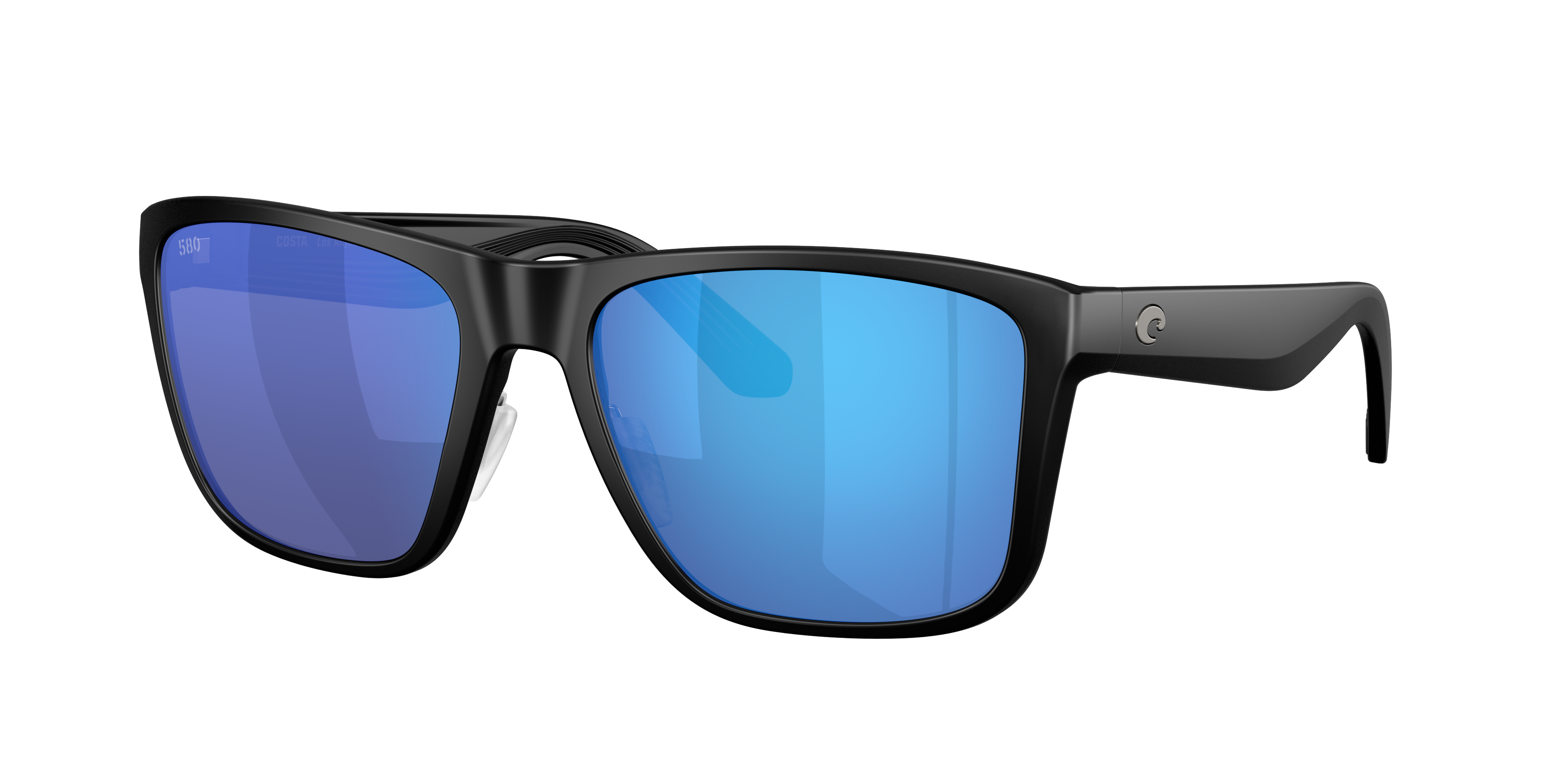 Costa Man Sunglass Los Alijos -  Frame color: Matte Black, Lens color: Blue Mirror