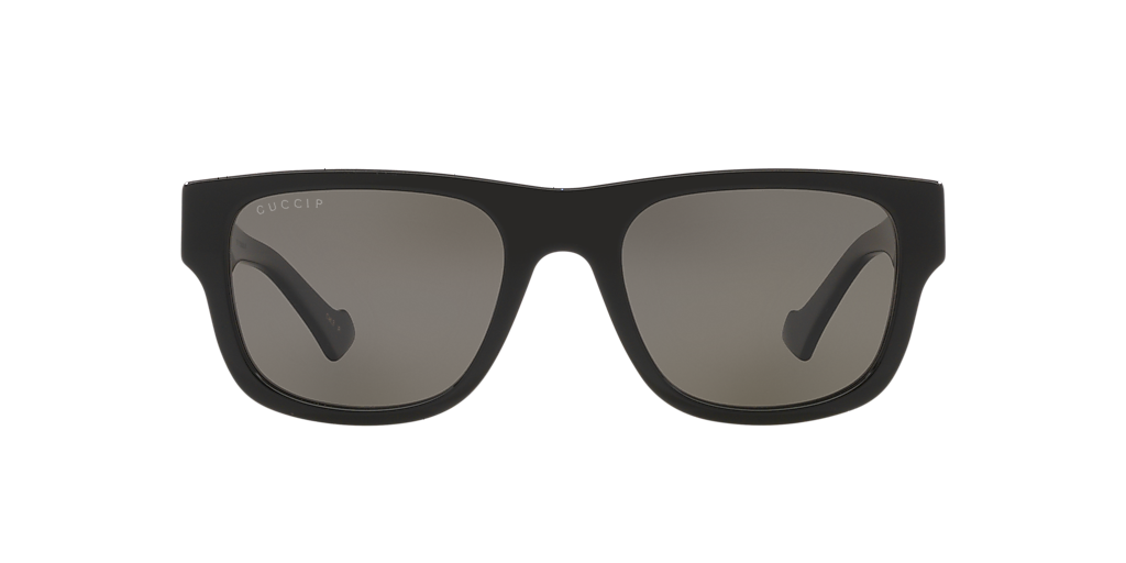Gucci GG1427S S (53 - 21) com Lentes Cinza e Armação Preto