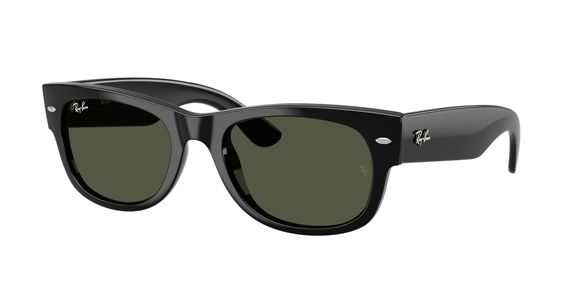 Ray-Ban Unisex Sunglass Mega Wayfarer II -  Framekleur: Zwart, Lenskleur: Groen