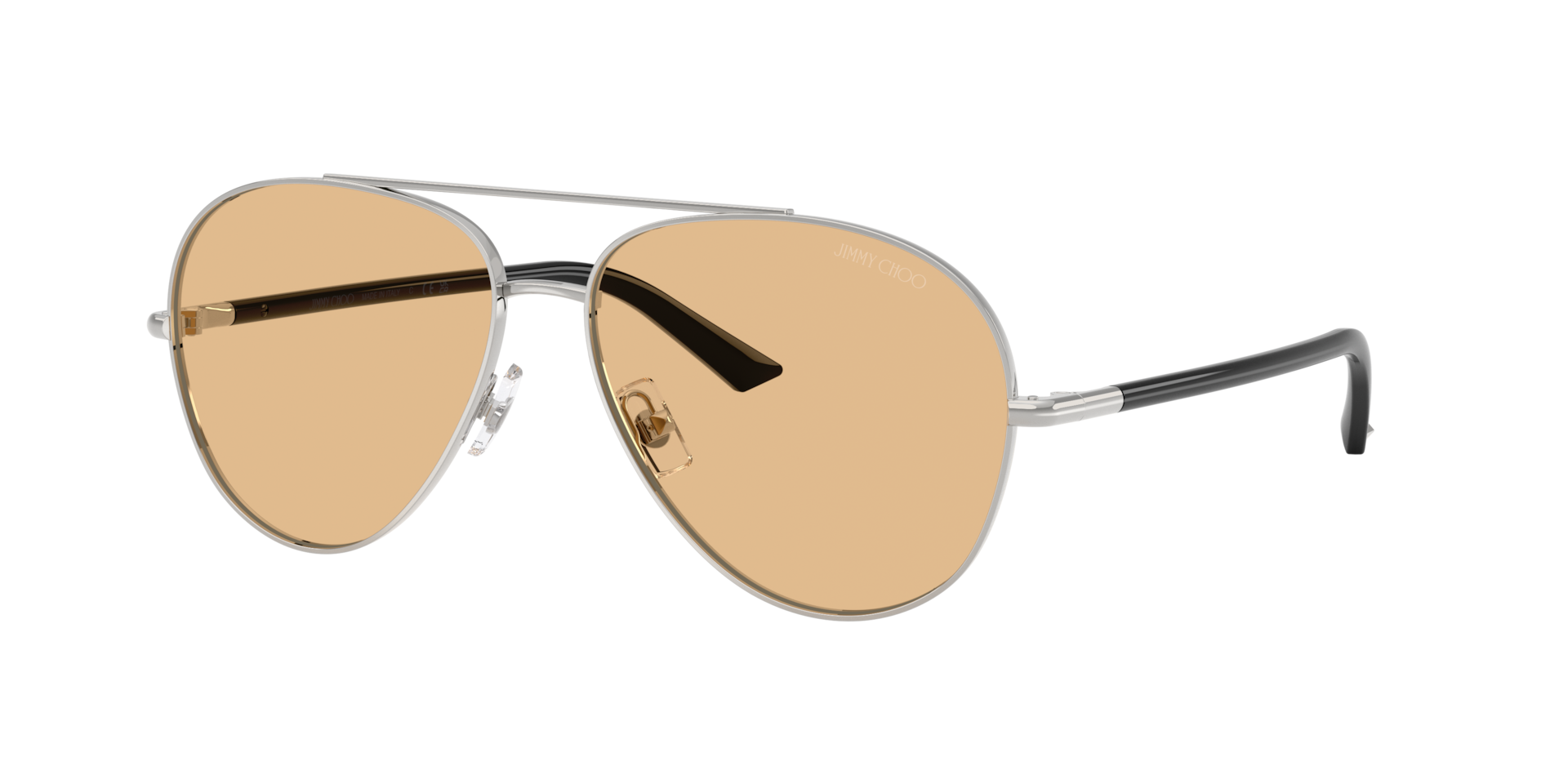 Jimmy Choo Frau Sunglass JC4026 - Rahmenfarbe: Silber, Linsenfarbe: Hellgelb