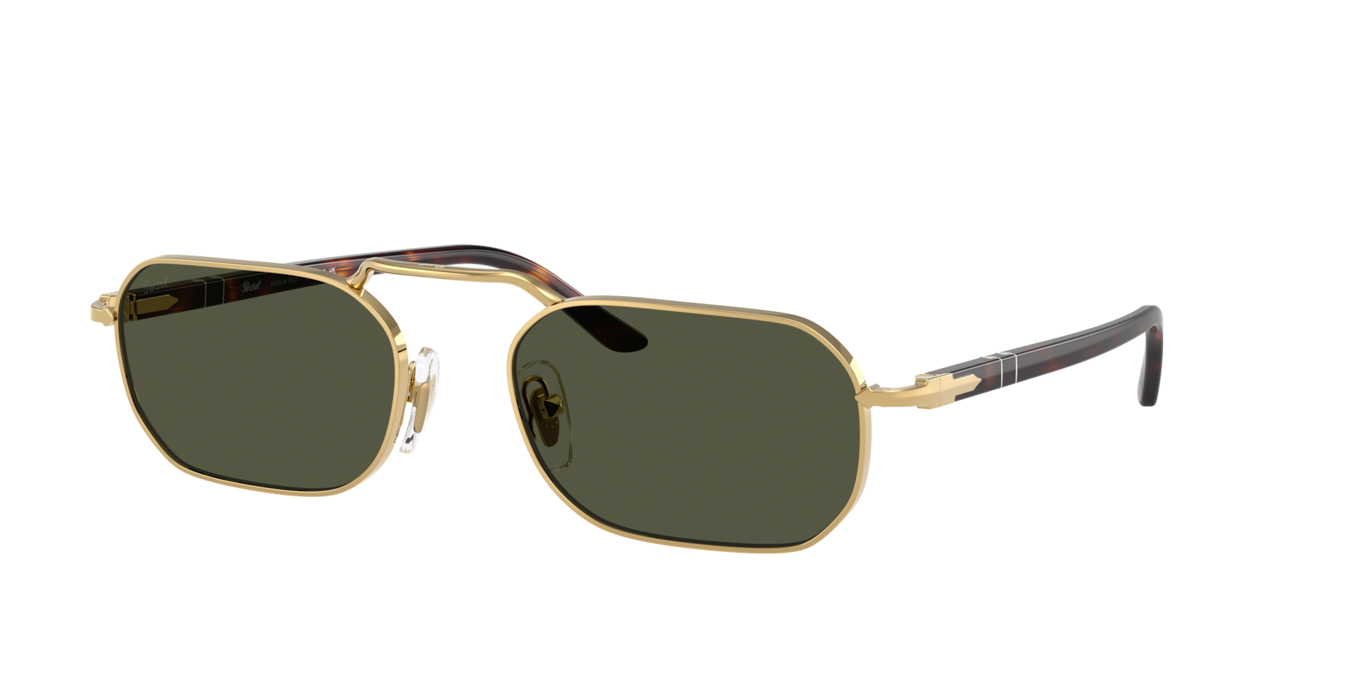 Persol Unisex Sunglass PO1020S -  Frame color: Gold, Lens color: Green