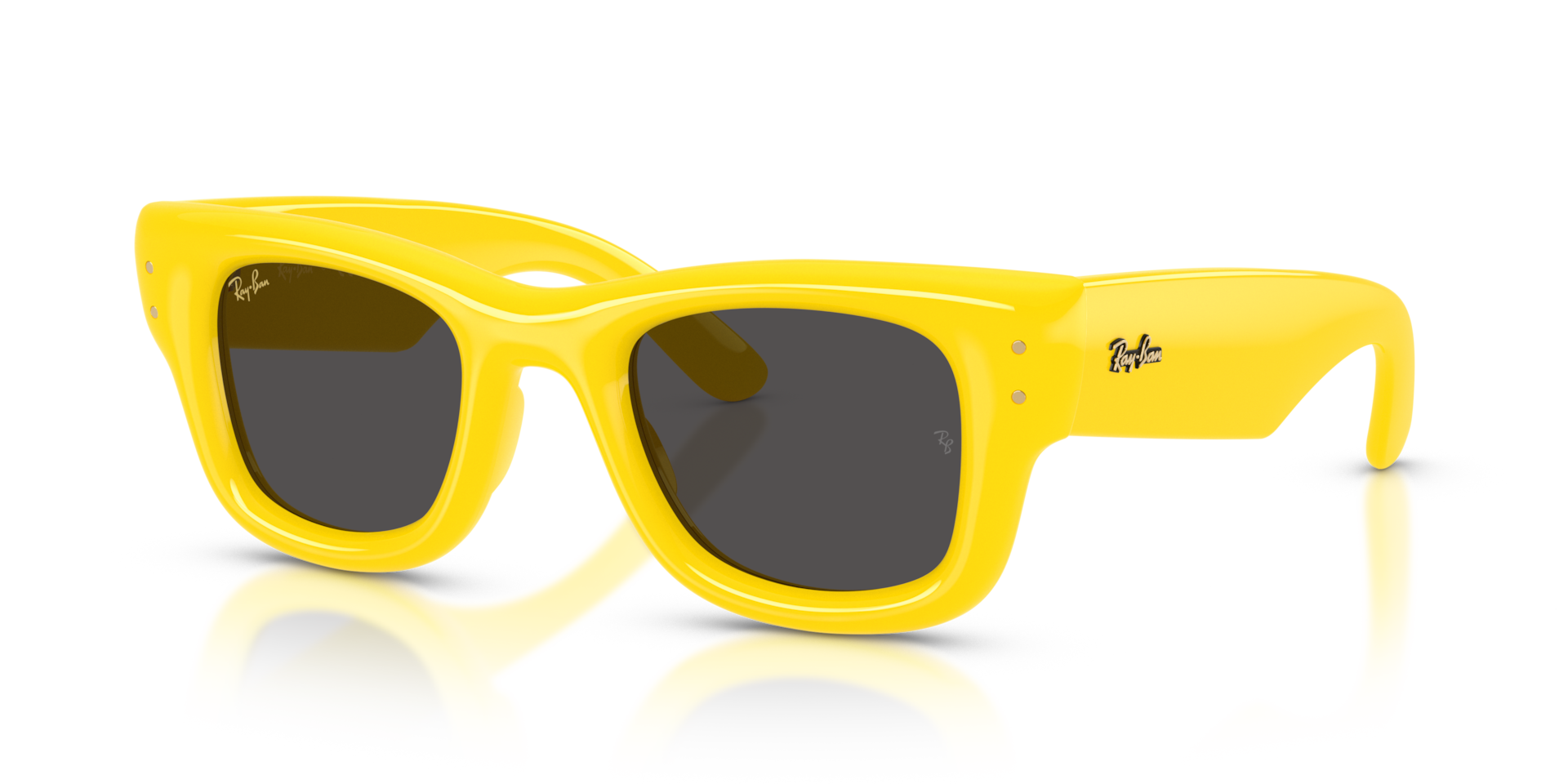 Ray-Ban Wayfarer Puffer M (47 - 23) with Black lenses and Yellow