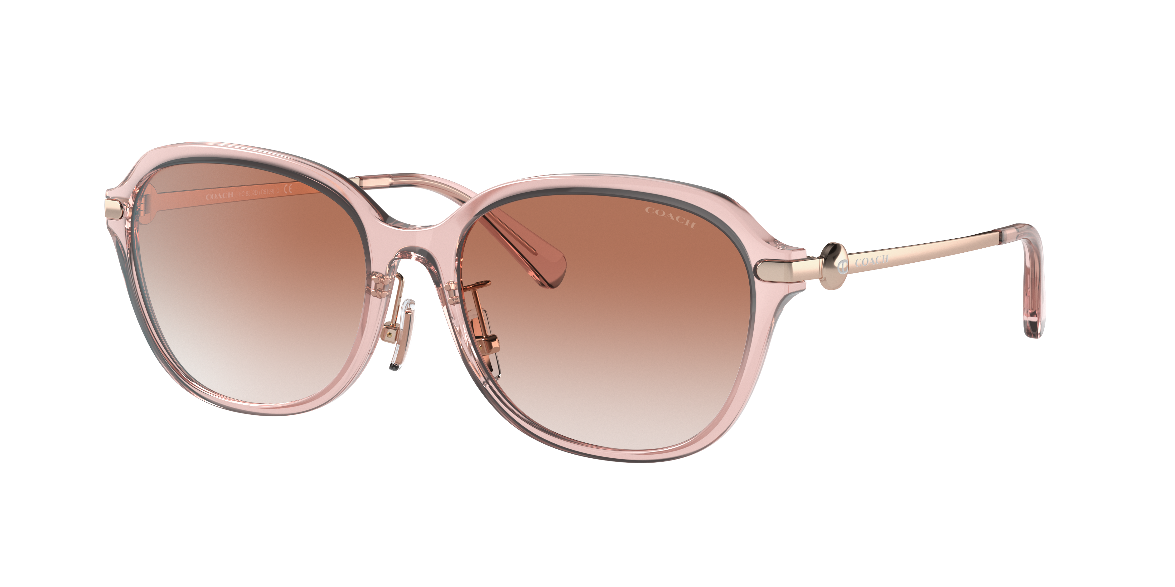 Coach Woman Sunglass C6199 -  Frame color: Transparent Pink, Lens color: Pink Gradient